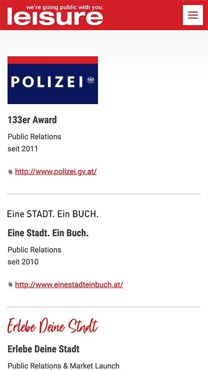 Leisure Communication | leisure.at | 2018 (Phone Screen Only 05) © echonet communication Leisure Communication | leisure.at | 2018 (Phone Screen Only 05) © echonet communication