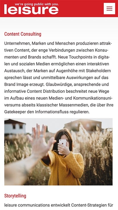 Leisure Communication | leisure.at | 2018 (Phone Screen Only 06) © echonet communication Leisure Communication | leisure.at | 2018 (Phone Screen Only 06) © echonet communication